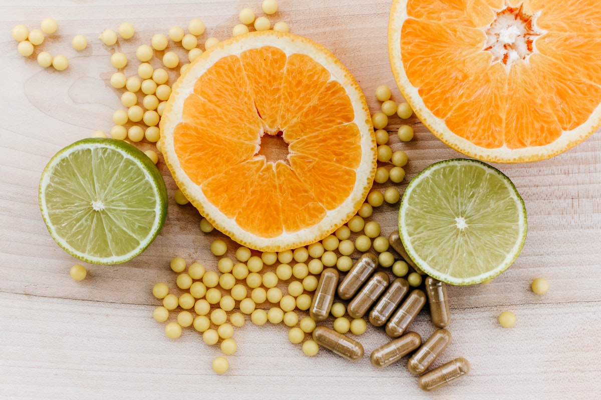 Nutritional balance with fresh fruits and vegetables